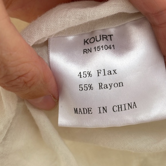 Long embroidered linen and flax tank - Picture 8 of 8